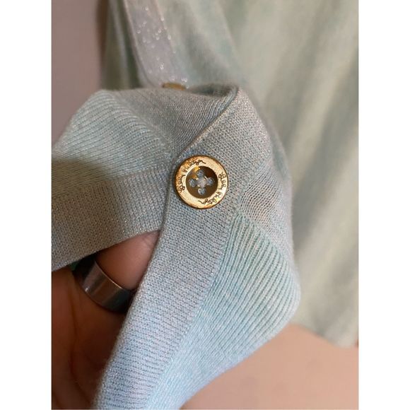 Lilly Pulitzer Milton Boatneck Sweater Whispered Heather Blue, Size XS, MP $148 - Picture 3 of 12